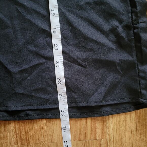 Old Navy Top Shirt Womens Medium Black Lace Detail Balloon Sleeve Office Neutral - Picture 8 of 11